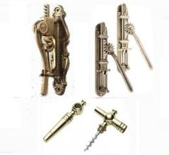 Wall mounted corkscrews in brass in Malta