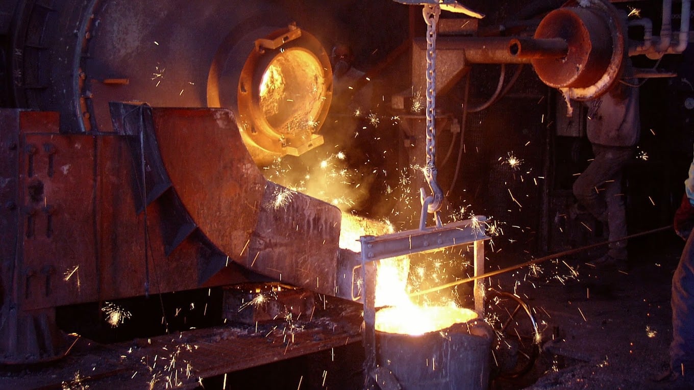 Foundy casting of brass fittings
